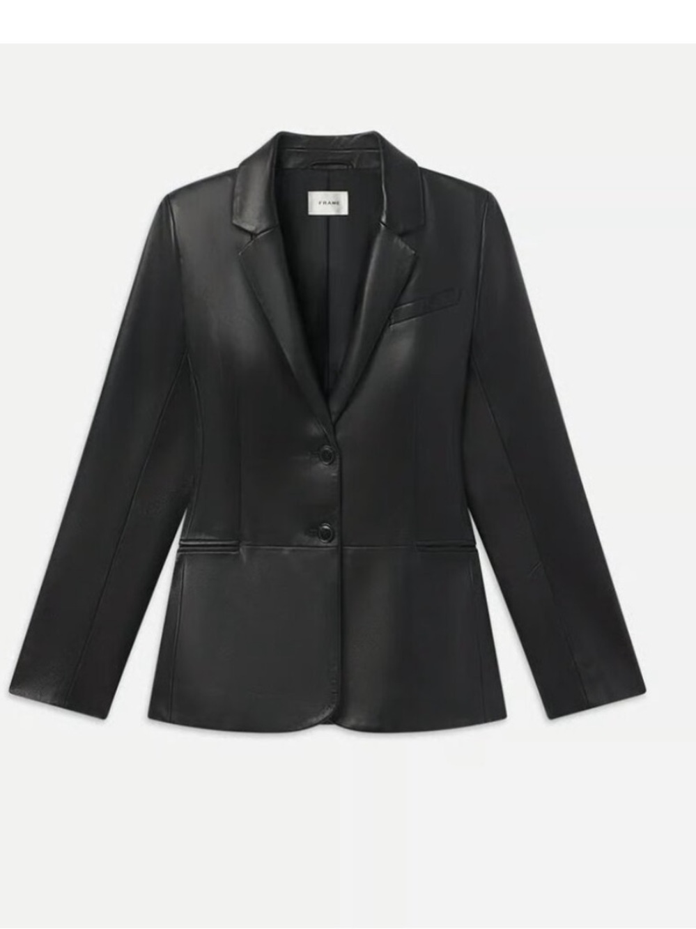 FRAME The Femme
Black Lamb Leather Blazer Size 0 old money minimalist capsule